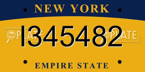 I345482 New York License Plate