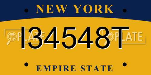 I34548T New York License Plate