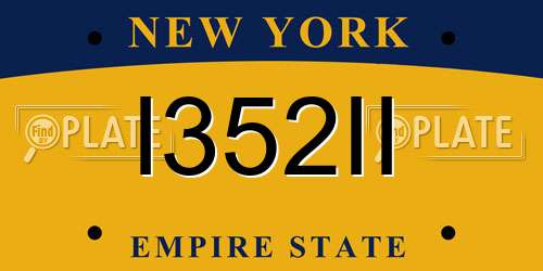 I352II New York License Plate