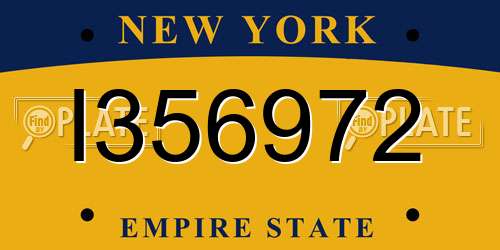 I356972 New York License Plate