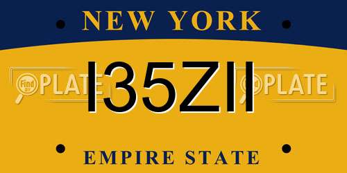 I35ZII New York License Plate