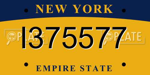 I375577 New York License Plate