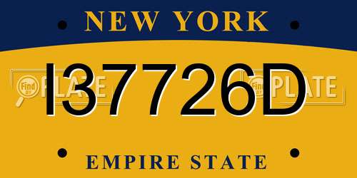 I37726D New York License Plate