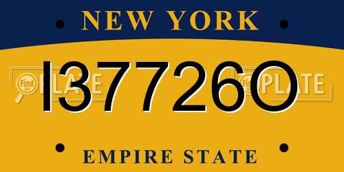 I37726O New York License Plate
