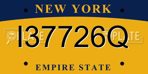 I37726Q New York License Plate