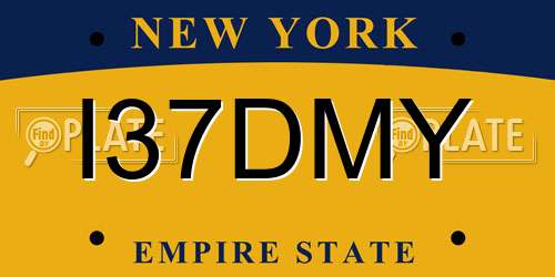 I37DMY New York License Plate