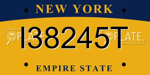 I38245T New York License Plate