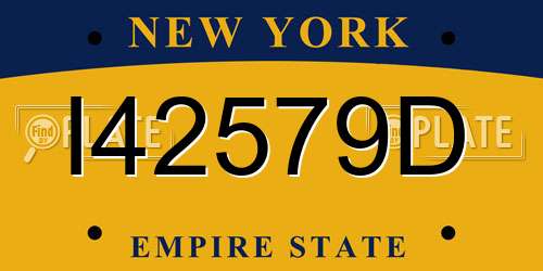 I42579D New York License Plate