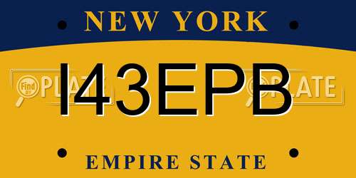I43EPB New York License Plate