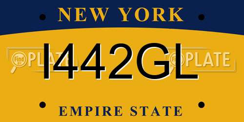 I442GL New York License Plate