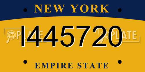 I445720 New York License Plate