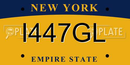 I447GL New York License Plate