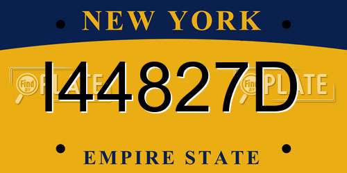 I44827D New York License Plate