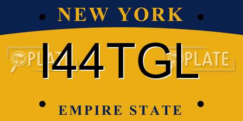 I44TGL New York License Plate