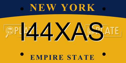 I44XAS New York License Plate
