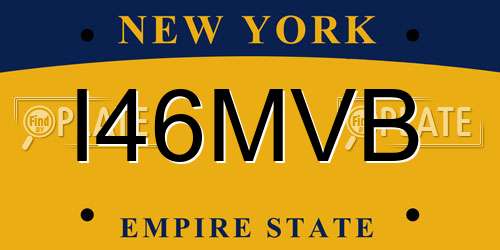 I46MVB New York License Plate