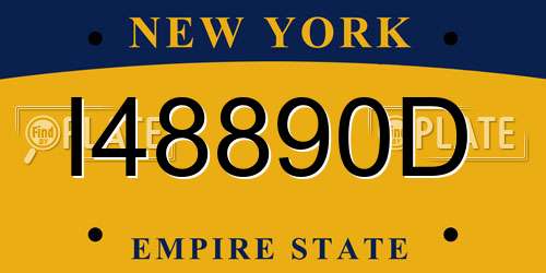 I48890D New York License Plate