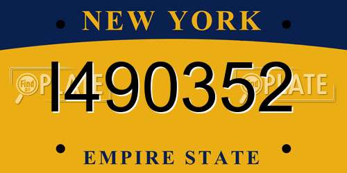 I490352 New York License Plate