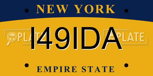 I49IDA New York License Plate