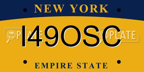 I49OSC New York License Plate