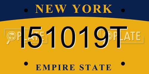 I51019T New York License Plate