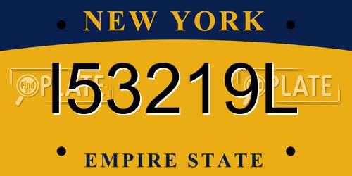 I53219L New York License Plate