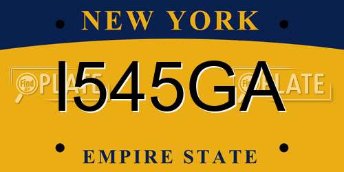 I545GA New York License Plate