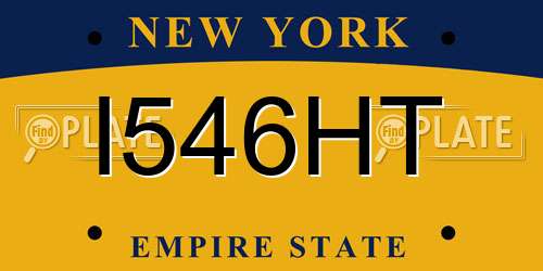 I546HT New York License Plate