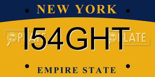 I54GHT New York License Plate