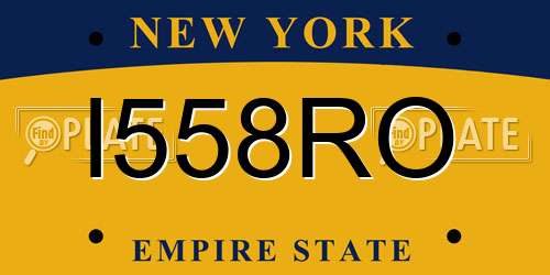 I558RO New York License Plate