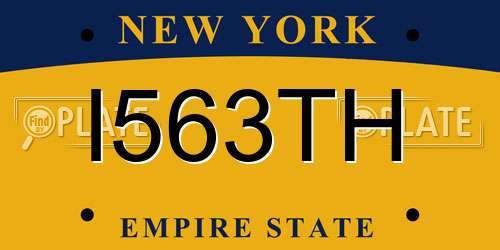 I563TH New York License Plate