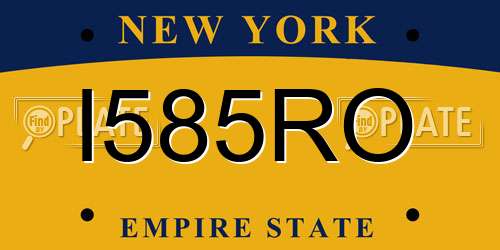 I585RO New York License Plate