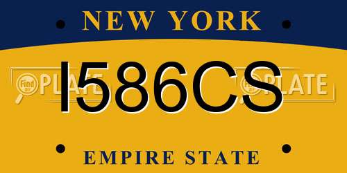 I586CS New York License Plate