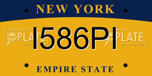 I586PI New York License Plate
