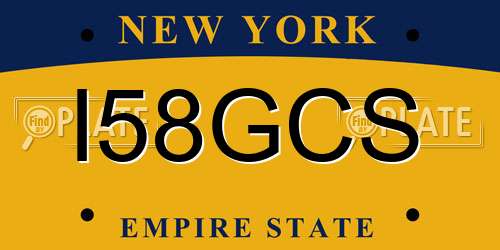 I58GCS New York License Plate