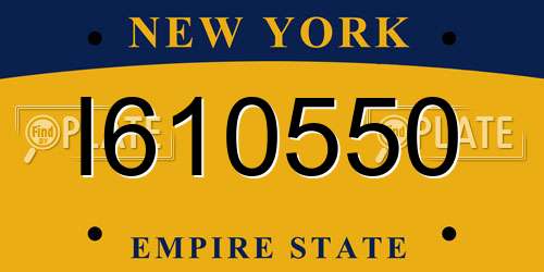 I610550 New York License Plate