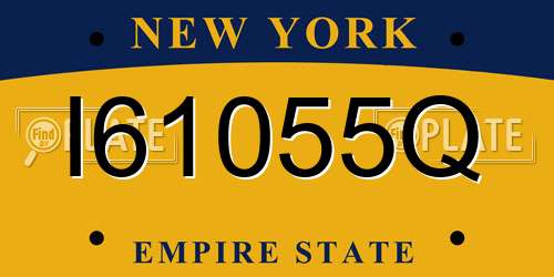 I61055Q New York License Plate