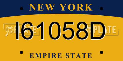 I61058D New York License Plate