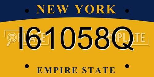 I61058Q New York License Plate