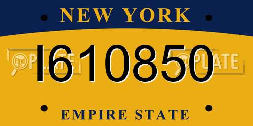 I610850 New York License Plate