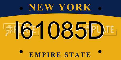 I61085D New York License Plate