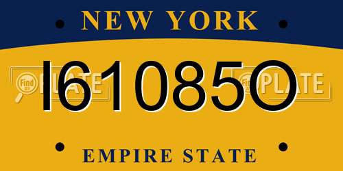 I61085O New York License Plate