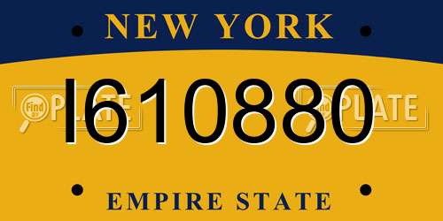 I610880 New York License Plate