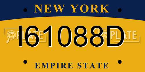 I61088D New York License Plate