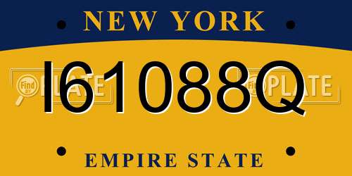 I61088Q New York License Plate