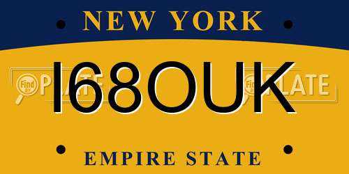 I68OUK New York License Plate
