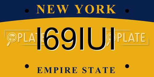 I69IUI New York License Plate