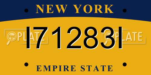 I71283I New York License Plate