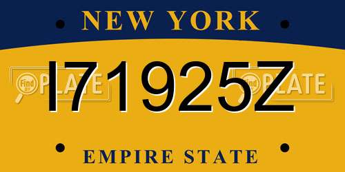 I71925Z New York License Plate