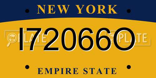 I72066O New York License Plate